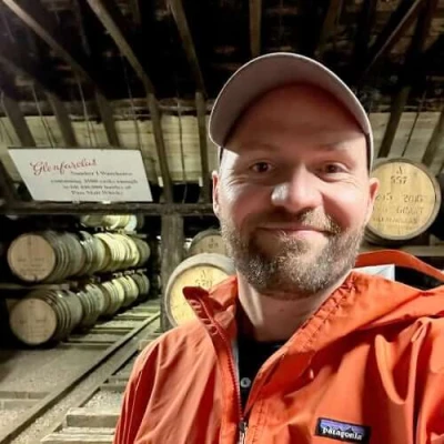 A whisky fan in a good place to be a fan of whisky.